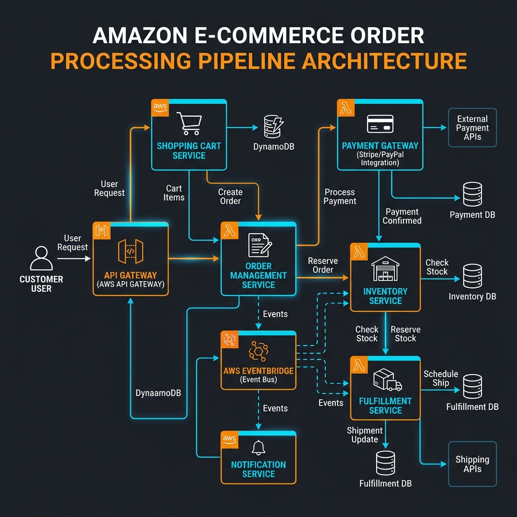 Amazon Order Processing System Architecture