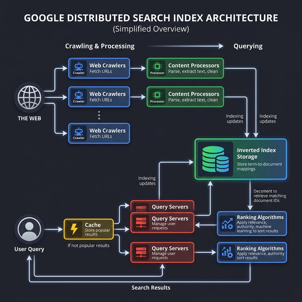 Google Distributed Search Index System Architecture
