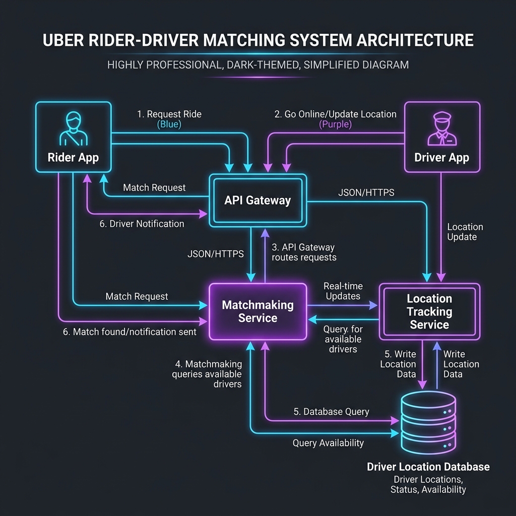 Uber Rider-Driver Matching System Architecture